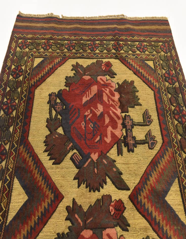 Detail image of  4' 2 x 6' 1  Hand Knotted Sumak Wool Rug