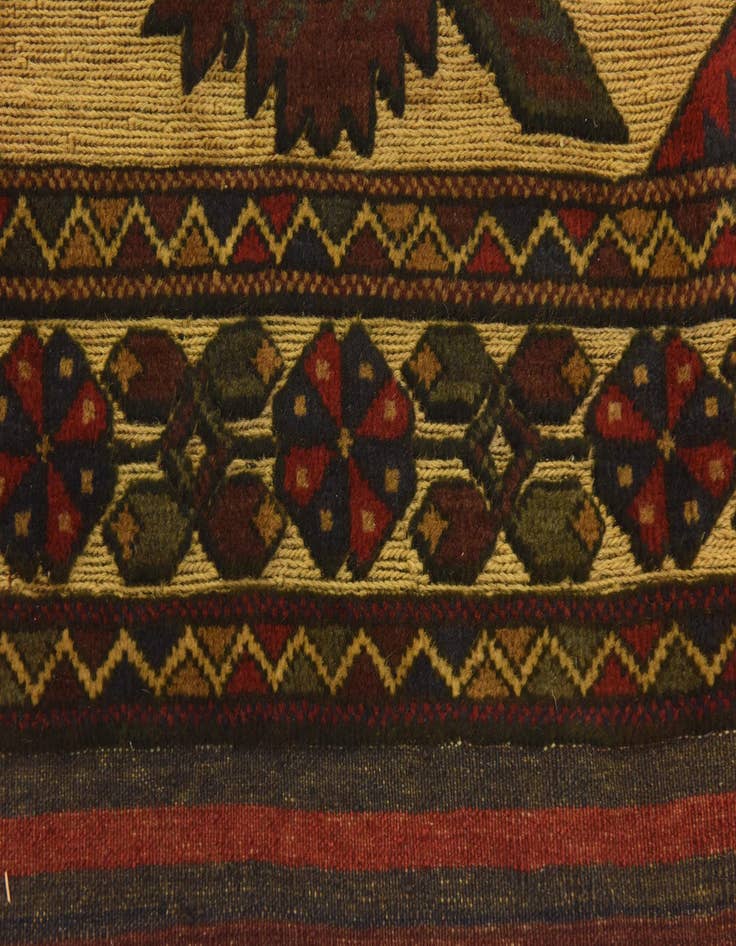 Detail image of  4' 2 x 6' 1  Hand Knotted Sumak Wool Rug
