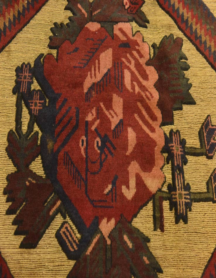 Detail image of  4' 2 x 6' 1  Hand Knotted Sumak Wool Rug