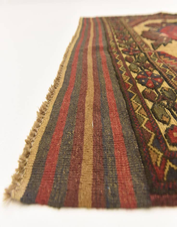 Detail image of  4' 2 x 6' 1  Hand Knotted Sumak Wool Rug