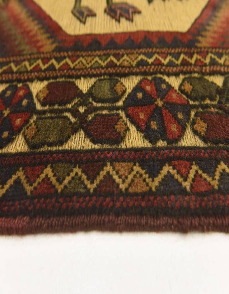 Detail image of  4' 2 x 6' 1  Hand Knotted Sumak Wool Rug