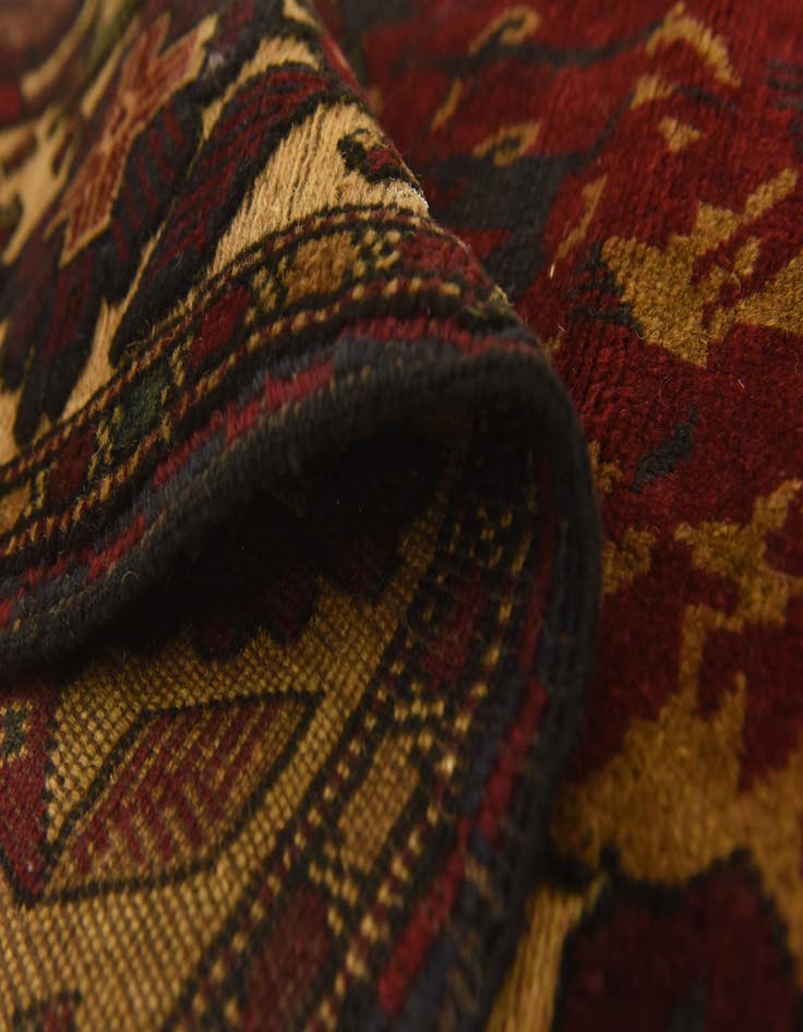 Detail image of  4' 3 x 6' 2  Hand Knotted Sumak Wool Rug