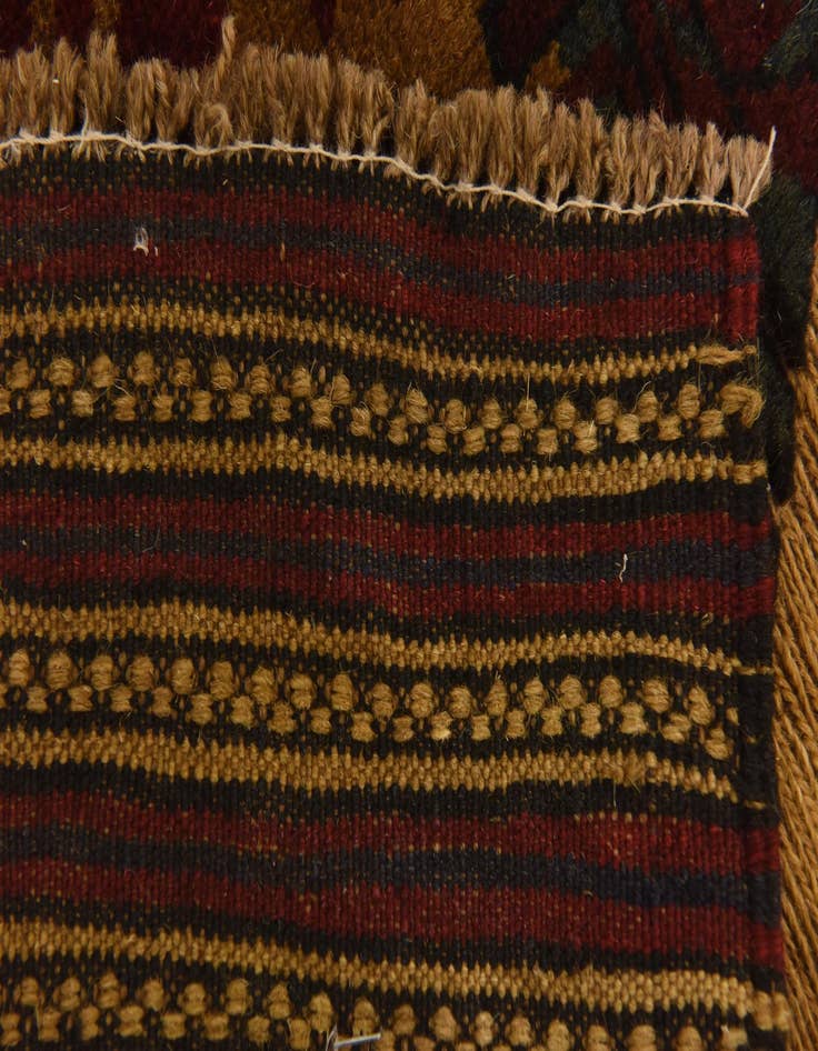 Detail image of  4' 3 x 6' 2  Hand Knotted Sumak Wool Rug