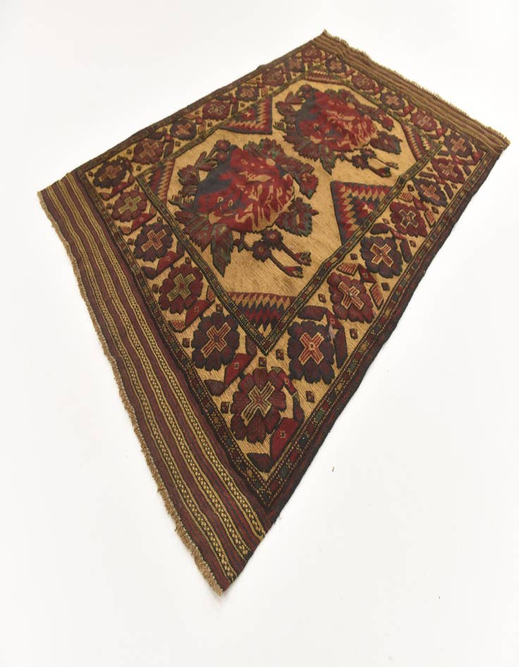 Detail image of  4' 3 x 6' 2  Hand Knotted Sumak Wool Rug