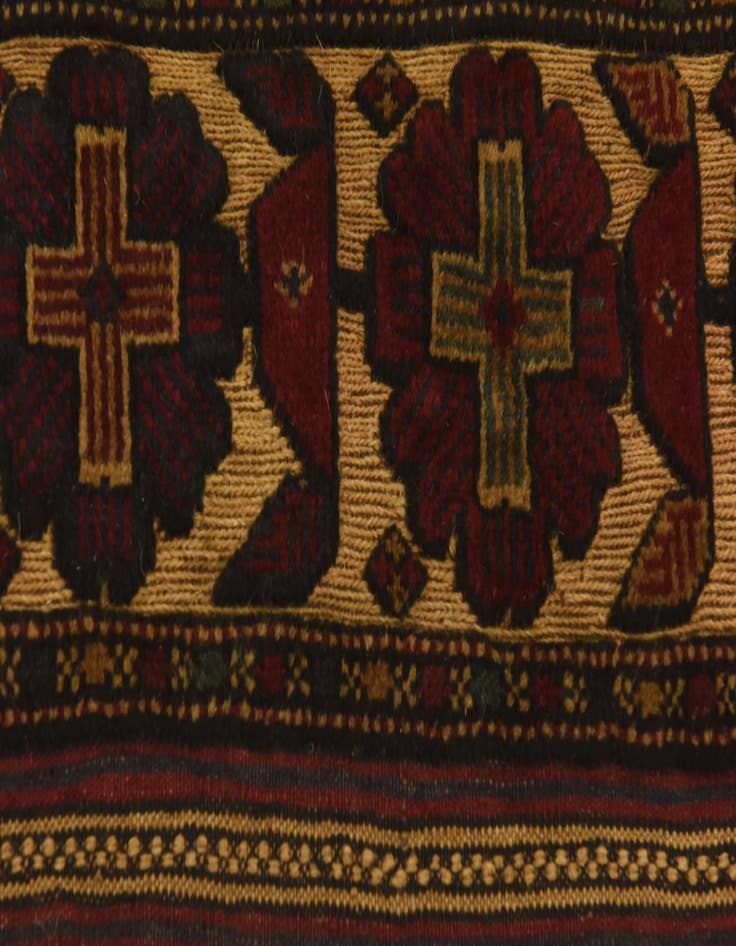 Detail image of  4' 3 x 6' 2  Hand Knotted Sumak Wool Rug