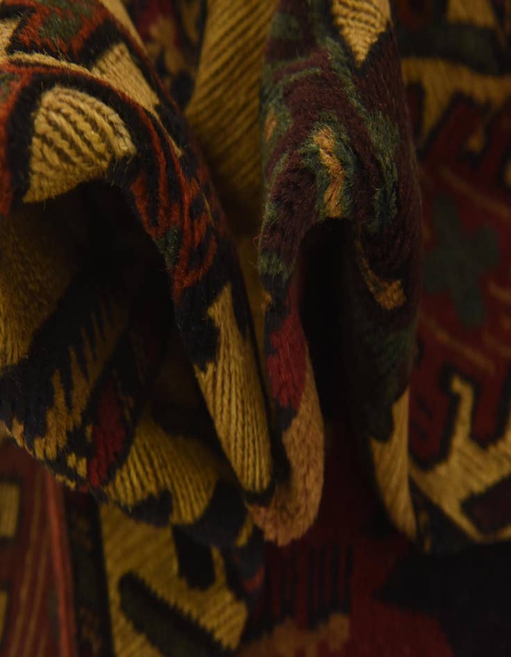 Detail image of  4' x 5' 11  Hand Knotted Sumak Wool Rug