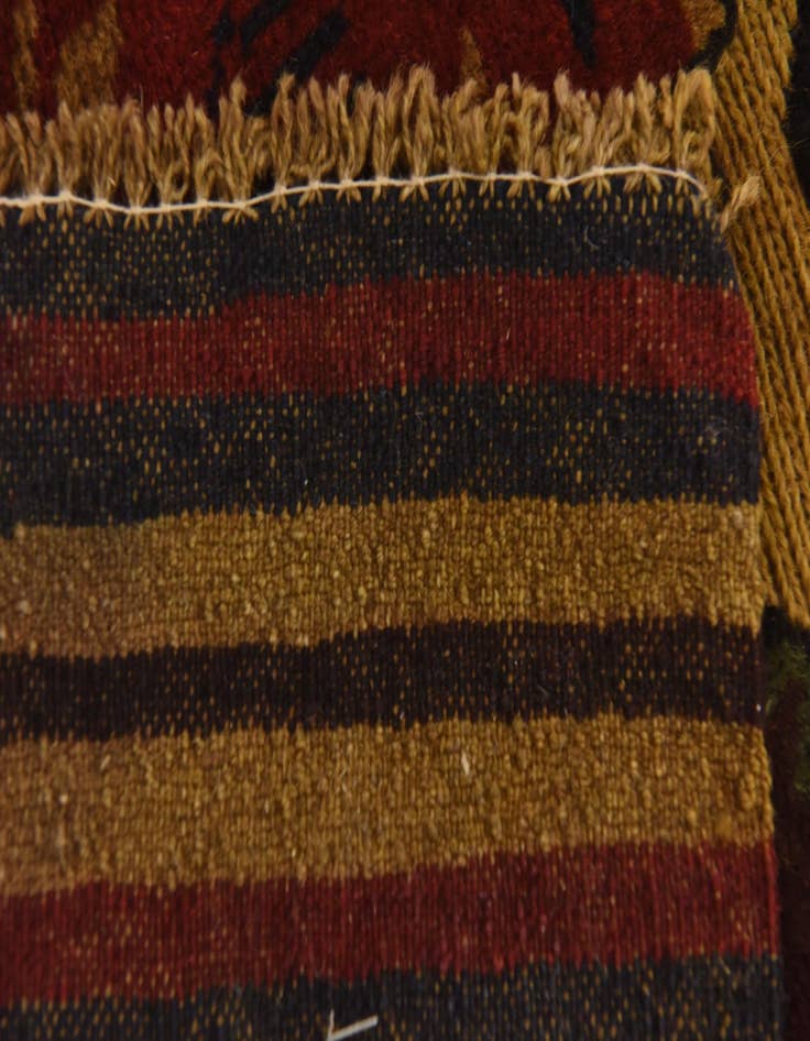 Detail image of  4' x 5' 11  Hand Knotted Sumak Wool Rug