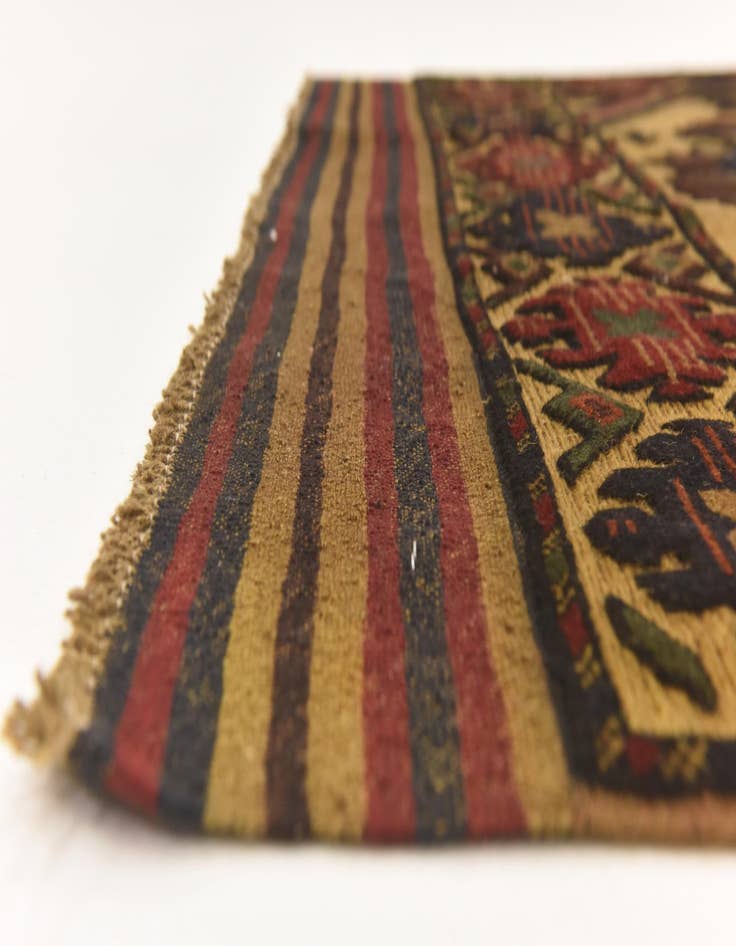 Detail image of  4' x 5' 11  Hand Knotted Sumak Wool Rug