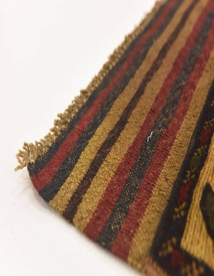 Detail image of  4' x 5' 11  Hand Knotted Sumak Wool Rug