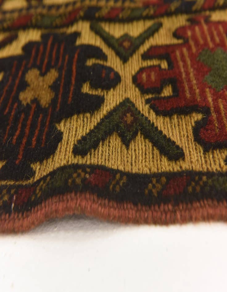 Detail image of  4' x 5' 11  Hand Knotted Sumak Wool Rug