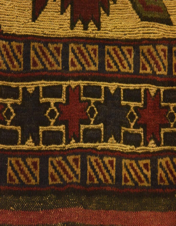 Detail image of  4' 2 x 5' 9  Hand Knotted Sumak Wool Rug