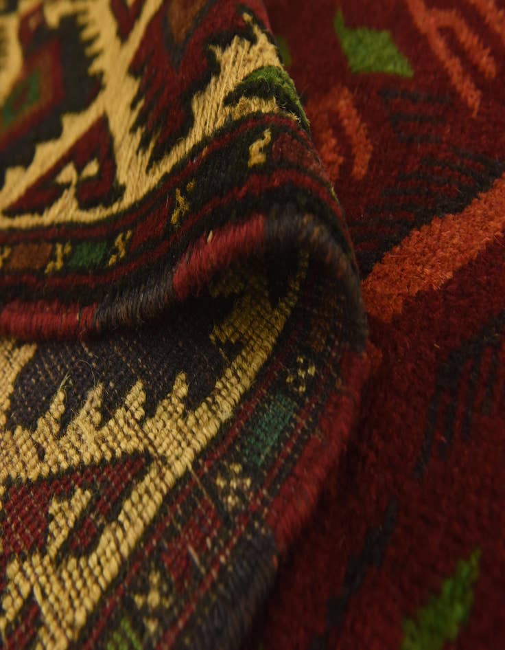 Detail image of  4' 1 x 6' 6  Hand Knotted Sumak Wool Rug