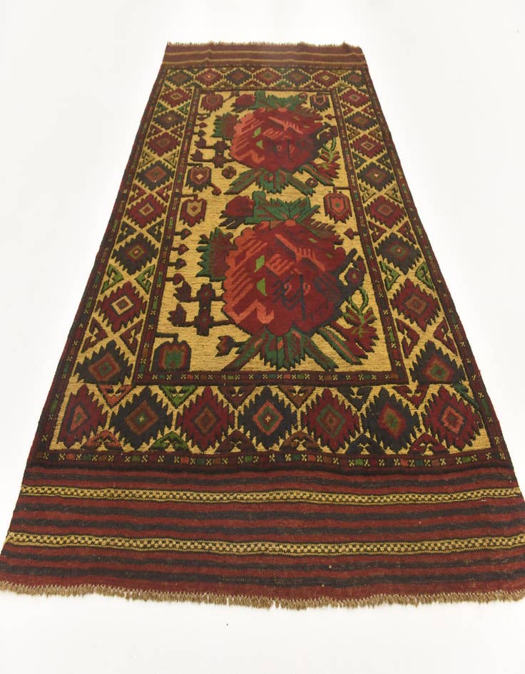 Detail image of  4' 1 x 6' 6  Hand Knotted Sumak Wool Rug