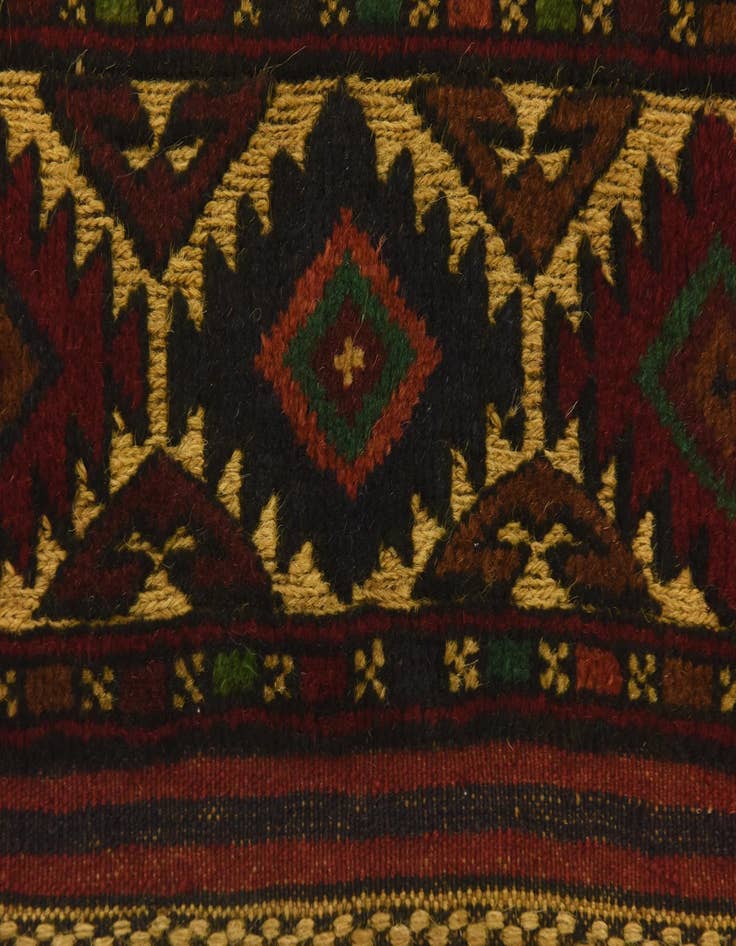 Detail image of  4' 1 x 6' 6  Hand Knotted Sumak Wool Rug