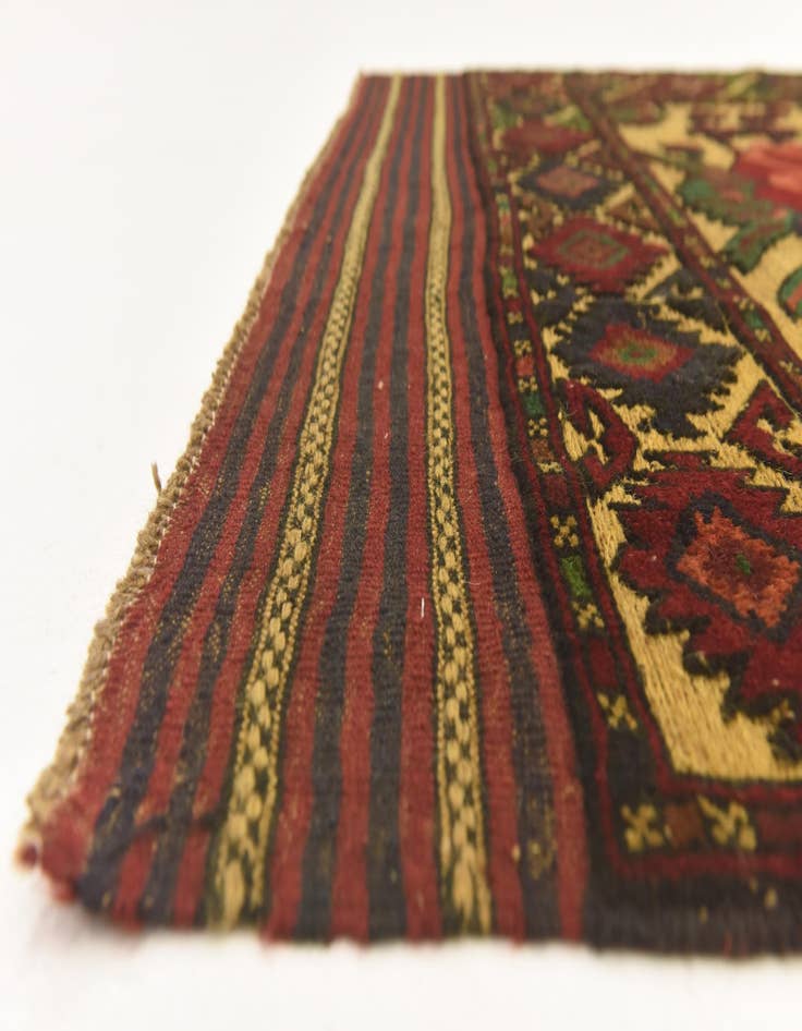 Detail image of  4' 1 x 6' 6  Hand Knotted Sumak Wool Rug