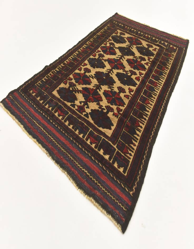 Detail image of  2' 9 x 4' 8  Hand Knotted Sumak Wool Rug