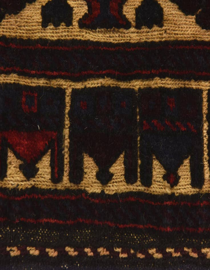Detail image of  2' 9 x 4' 8  Hand Knotted Sumak Wool Rug