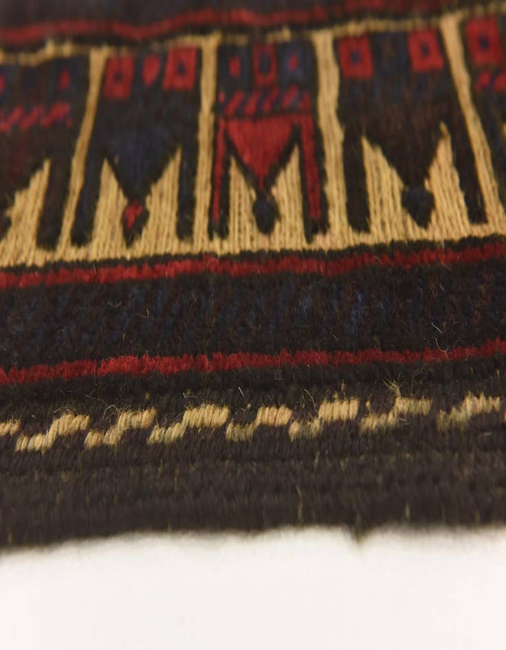 Detail image of  2' 9 x 4' 8  Hand Knotted Sumak Wool Rug