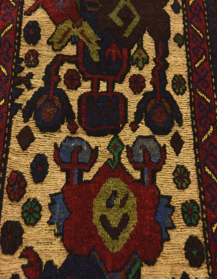 Detail image of  2' 11 x 4' 3  Hand Knotted Sumak Wool Rug