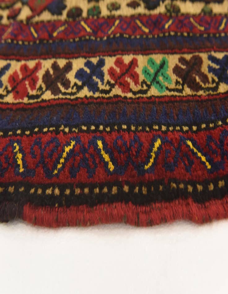 Detail image of  2' 11 x 4' 3  Hand Knotted Sumak Wool Rug