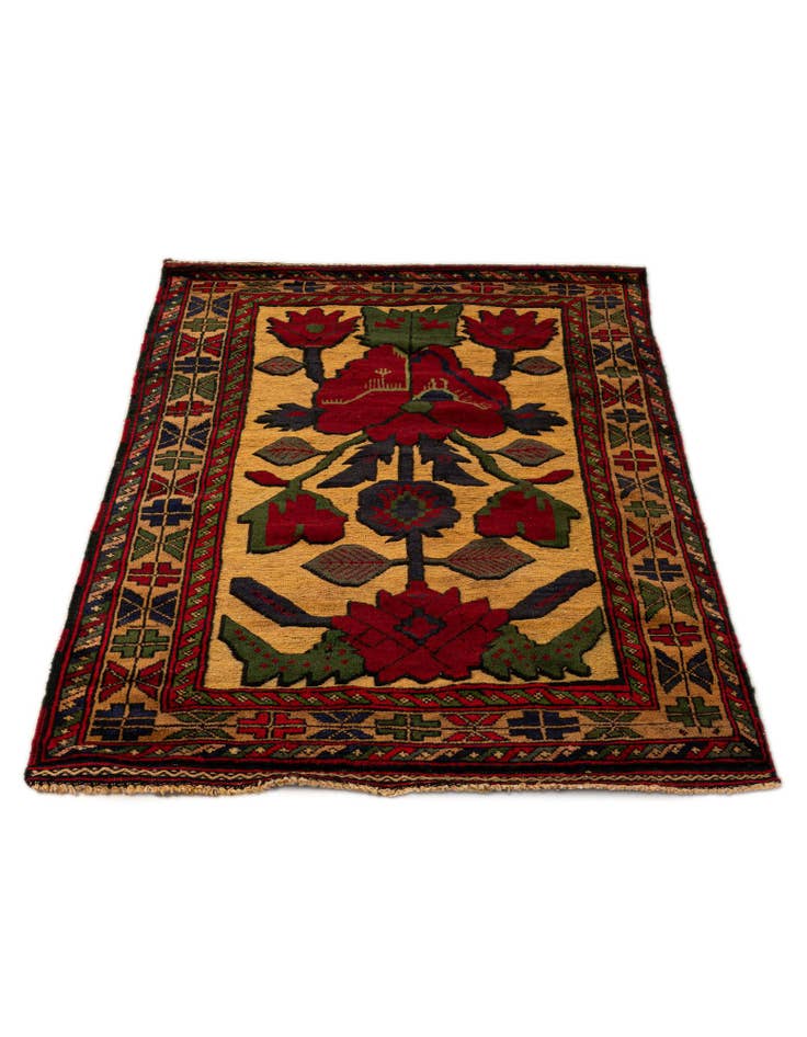 Detail image of  2' 10 x 4' 8  Hand Knotted Sumak Wool Rug