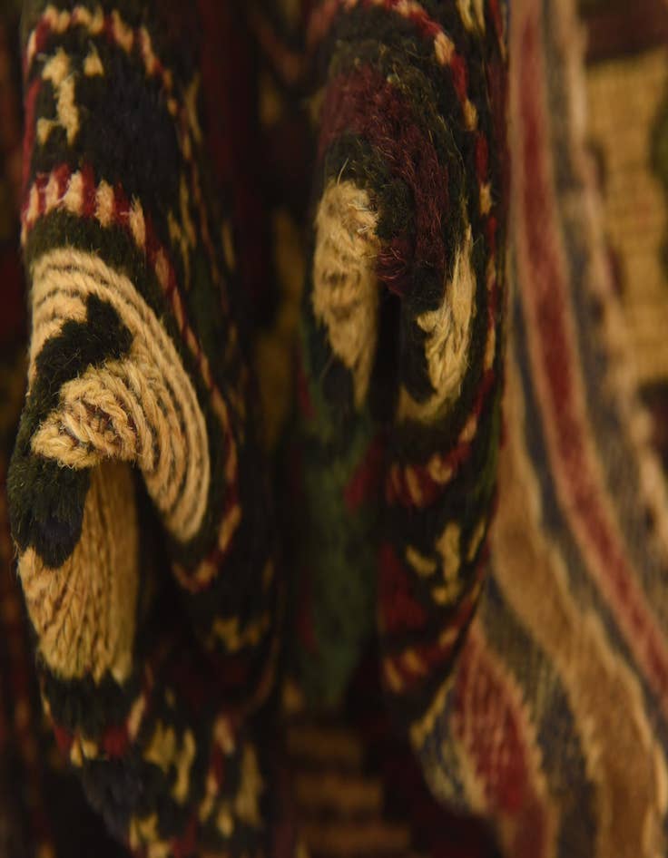 Detail image of  2' 10 x 4' 7  Hand Knotted Sumak Wool Rug