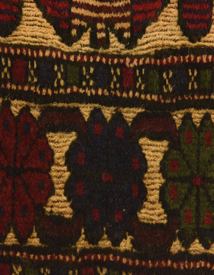 Detail image of  2' 10 x 4' 7  Hand Knotted Sumak Wool Rug