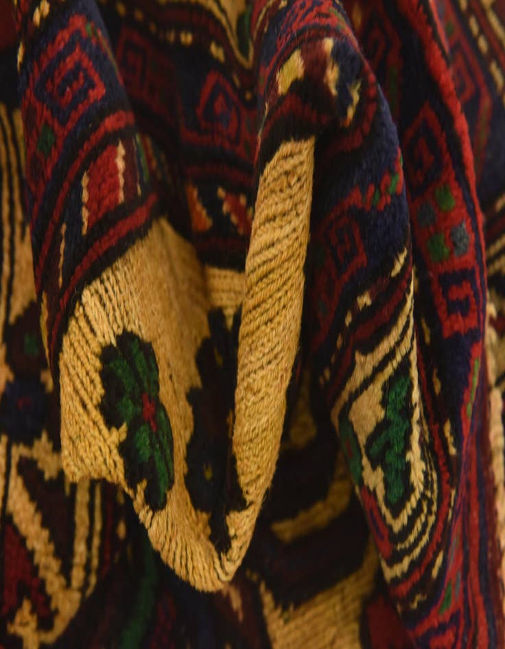 Detail image of  2' 8 x 4' 11  Hand Knotted Sumak Wool Rug