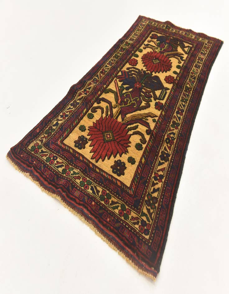 Detail image of  2' 8 x 4' 11  Hand Knotted Sumak Wool Rug