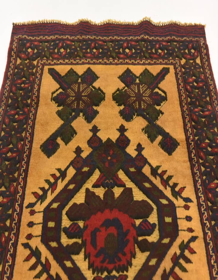 Detail image of  2' 10 x 4' 4  Hand Knotted Sumak Wool Rug