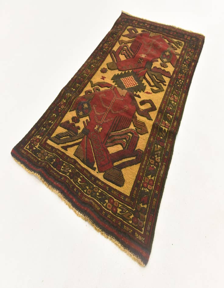 Detail image of  2' 8 x 4' 5  Hand Knotted Sumak Wool Rug