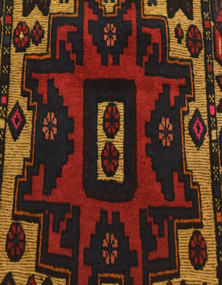 Detail image of  2' 8 x 4' 5  Hand Knotted Sumak Wool Rug