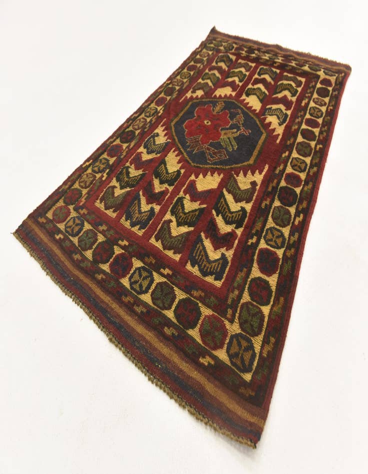 Detail image of  2' 9 x 4' 6  Hand Knotted Sumak Wool Rug