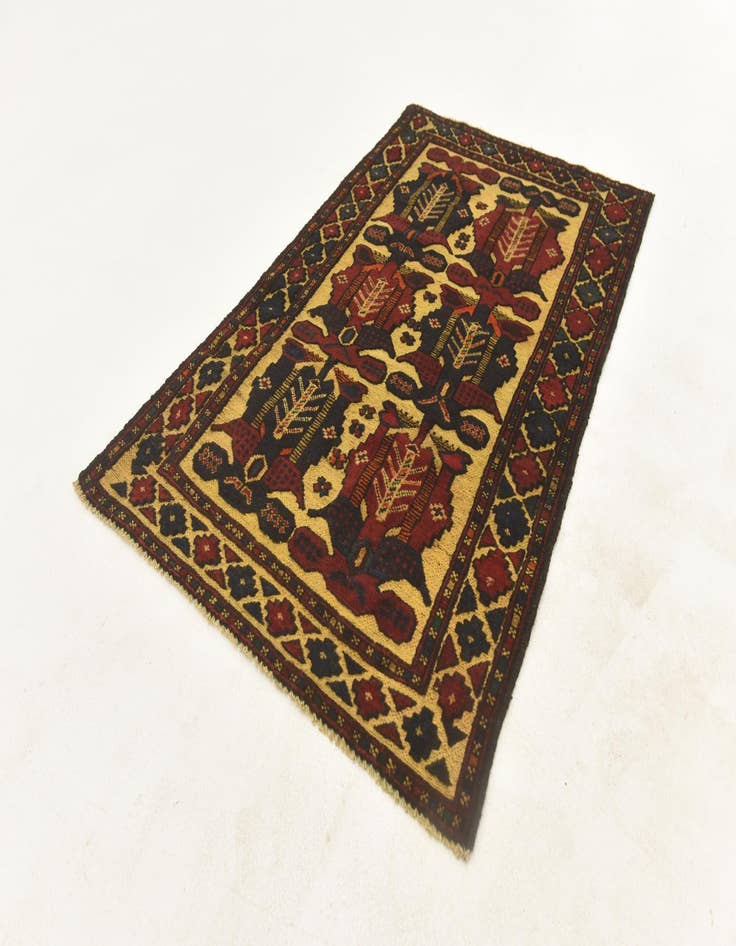 Detail image of  2' 8 x 4' 11  Hand Knotted Sumak Wool Rug