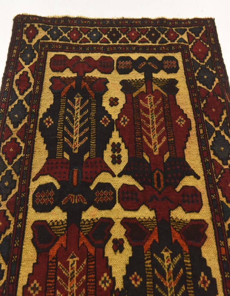 Detail image of  2' 8 x 4' 11  Hand Knotted Sumak Wool Rug