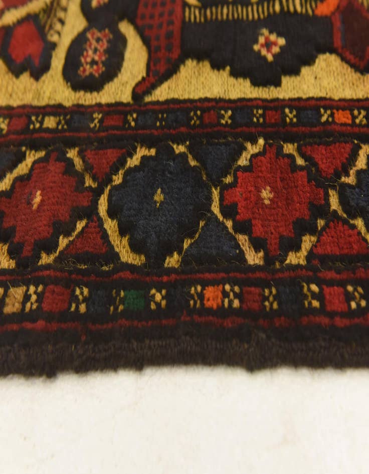 Detail image of  2' 8 x 4' 11  Hand Knotted Sumak Wool Rug