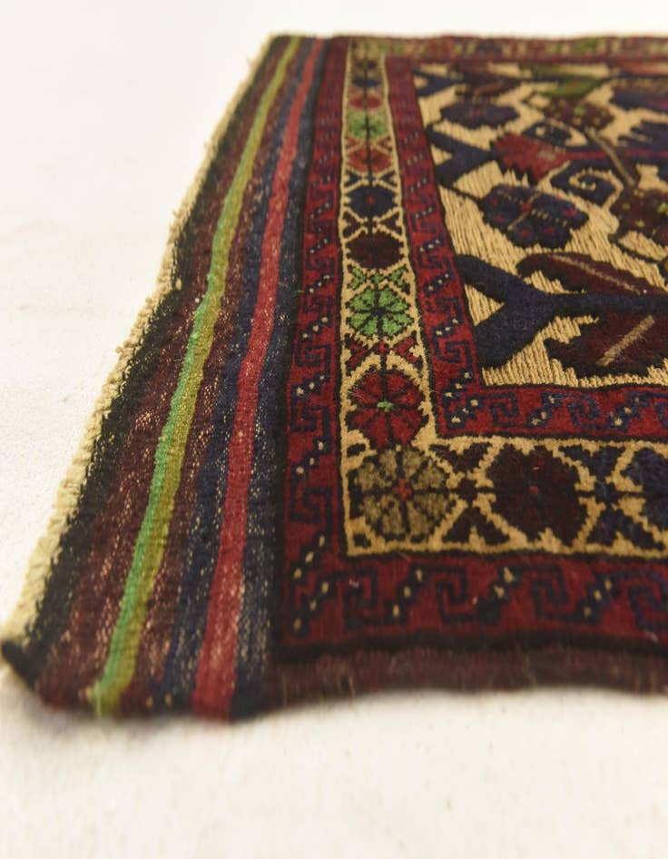 Detail image of  3' x 4' 10  Hand Knotted Sumak Wool Rug