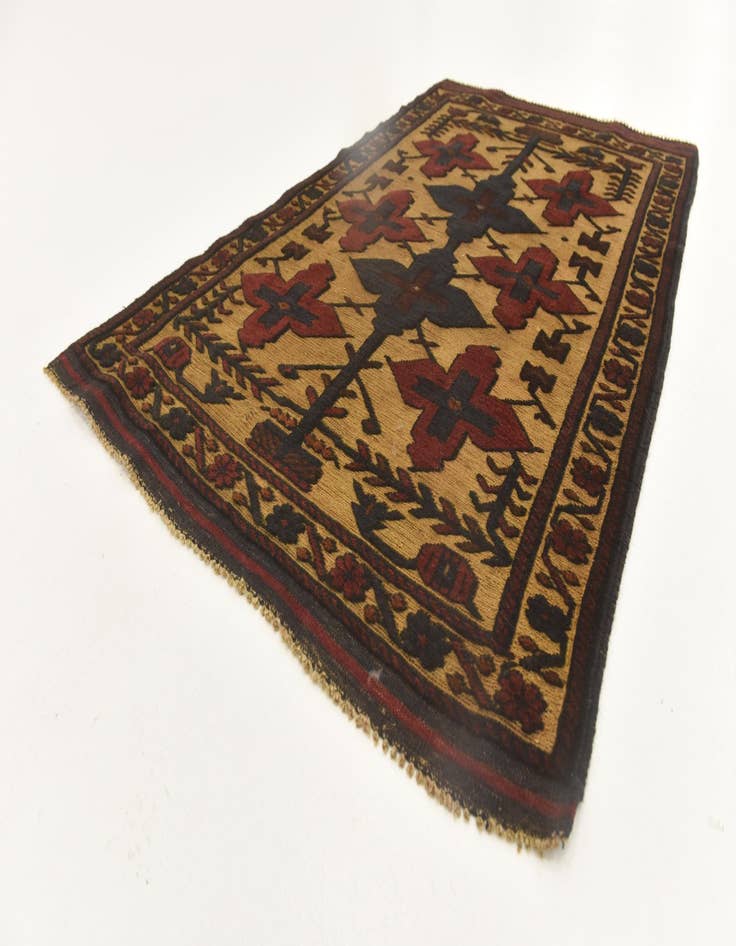 Detail image of  3' 1 x 5'  Hand Knotted Sumak Wool Rug