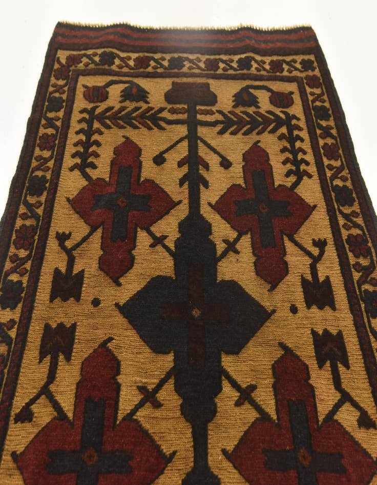 Detail image of  3' 1 x 5'  Hand Knotted Sumak Wool Rug