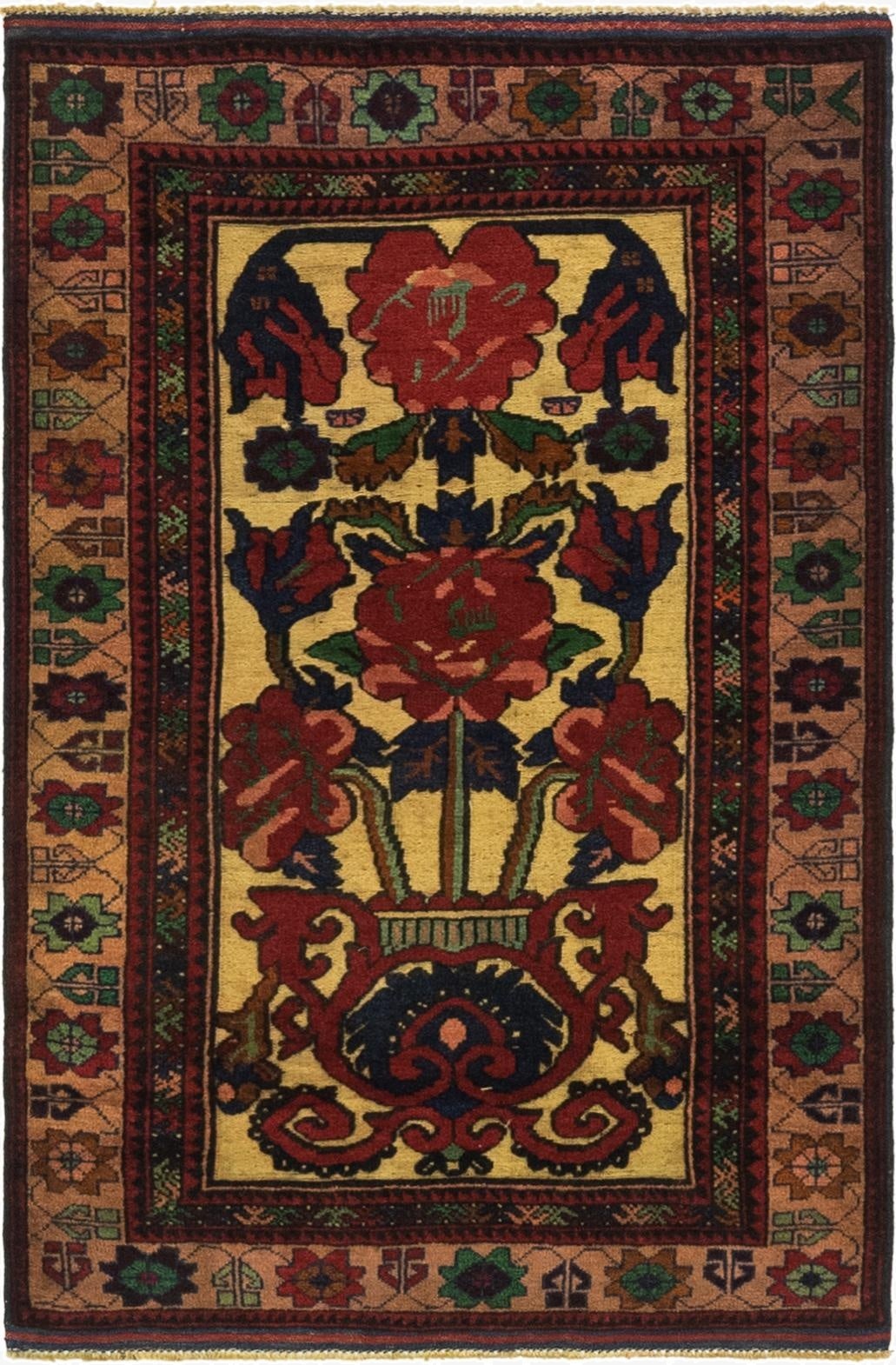  2' 9 x 4' 4  Hand Knotted Sumak Wool Rug