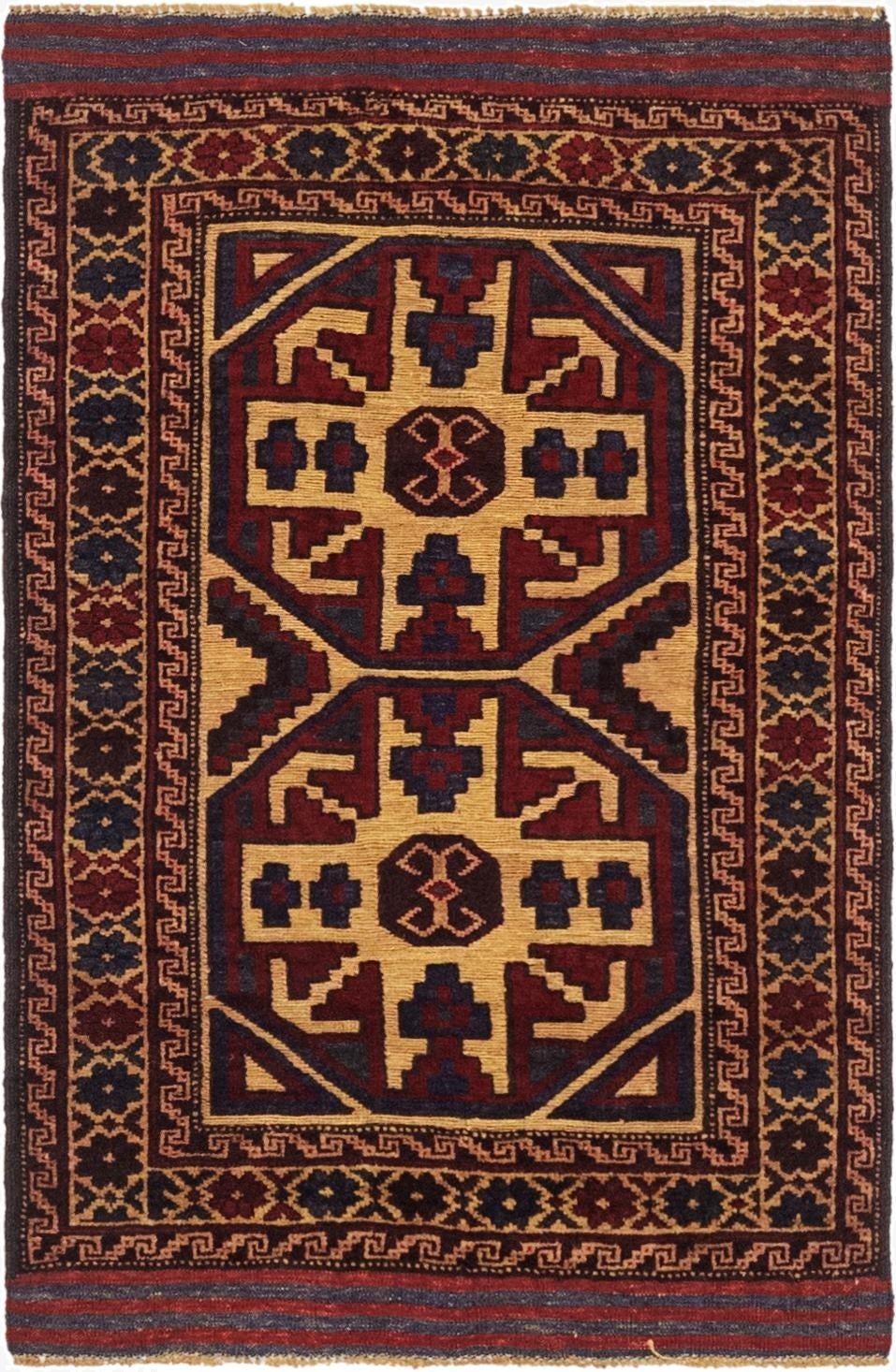  2' 10 x 4' 3  Hand Knotted Sumak Wool Rug