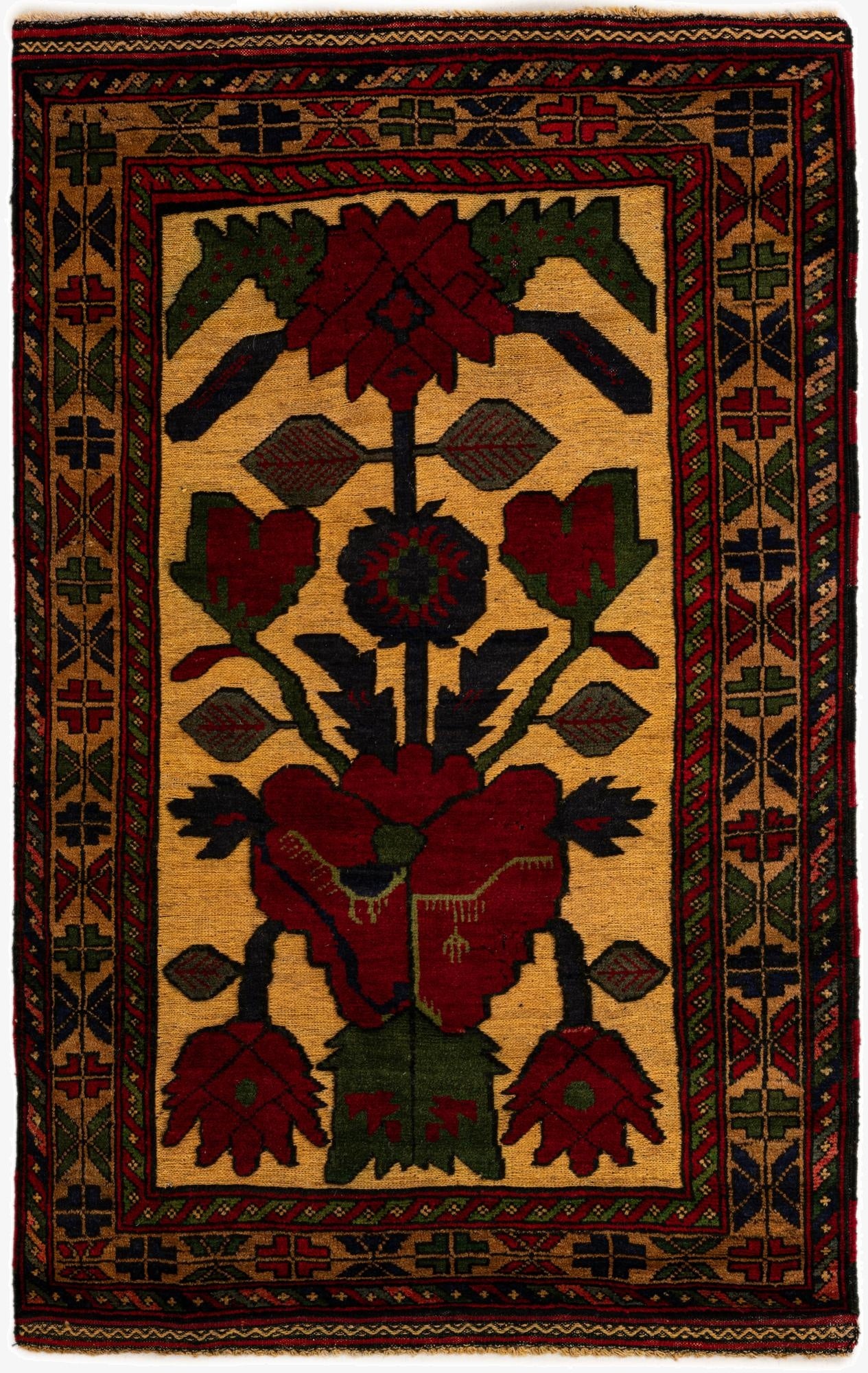 2' 10 x 4' 8  Hand Knotted Sumak Wool Rug