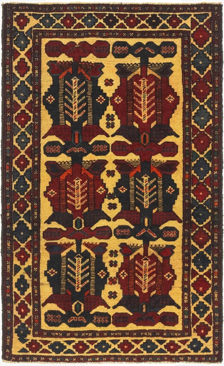  2' 8 x 4' 11  Hand Knotted Sumak Wool Rug