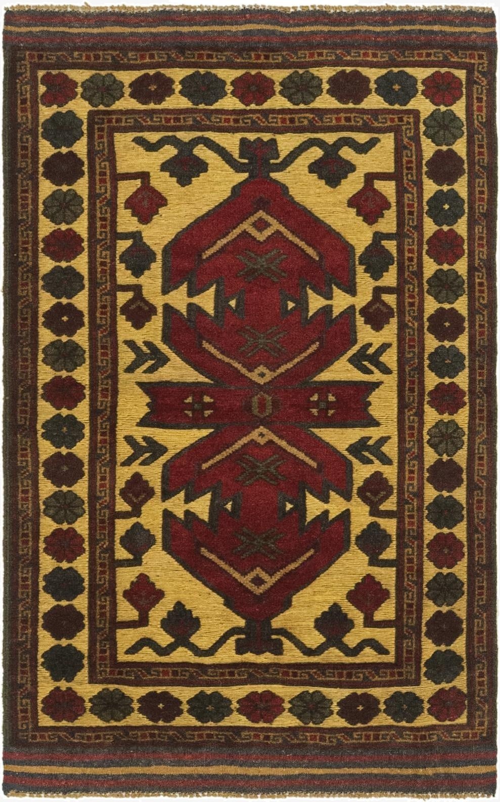 2' 10 x 4' 7  Hand Knotted Sumak Wool Rug