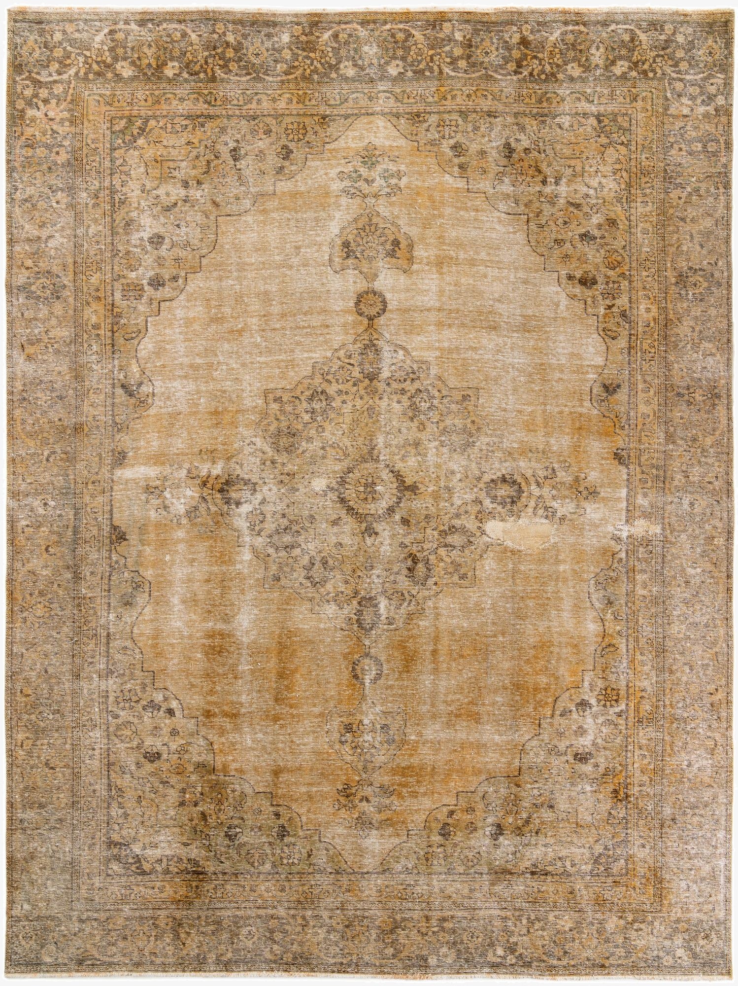  9' 2 x 12' 3  Hand Knotted Ultra Vintage Persian Wool Rug