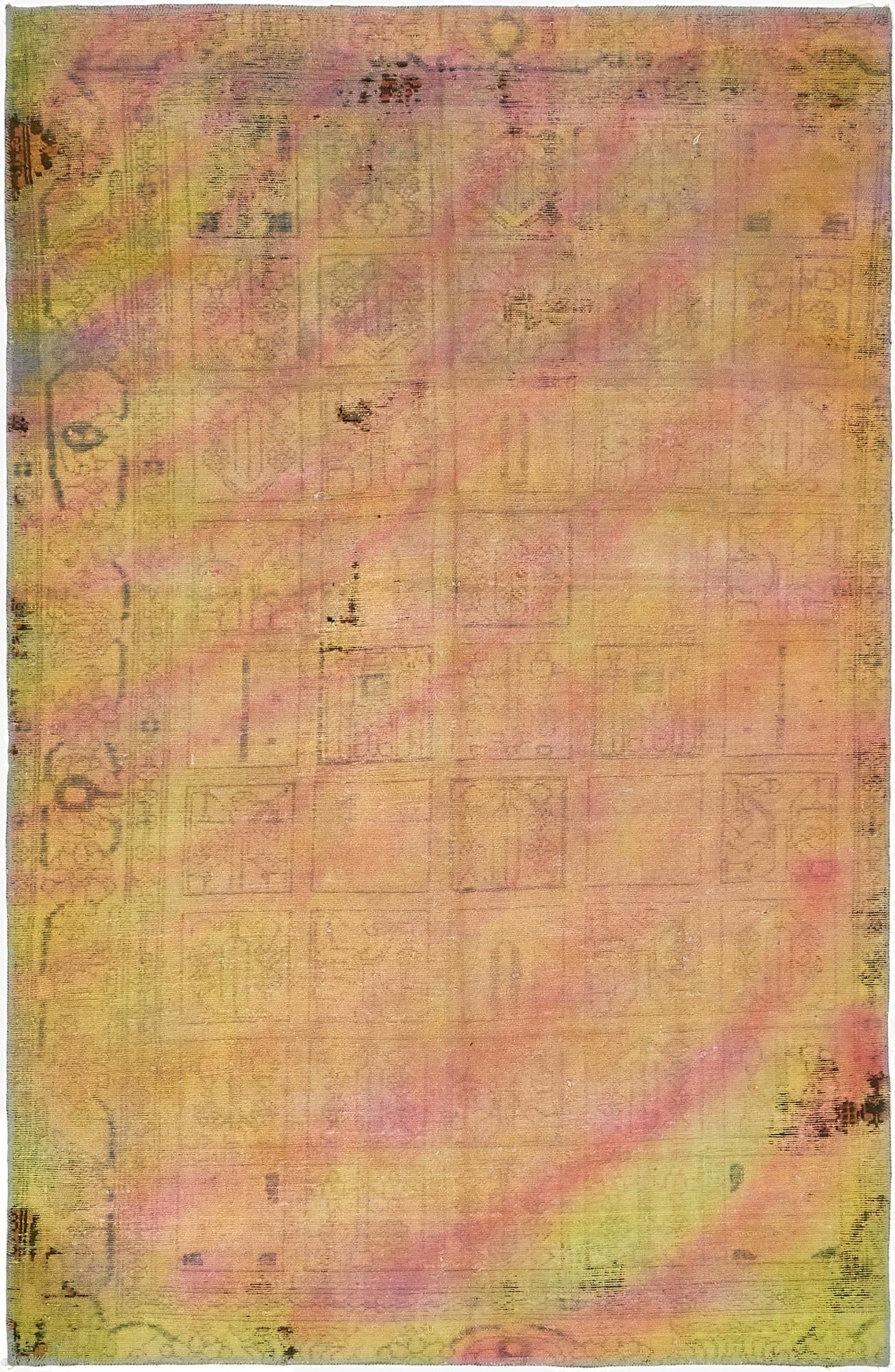  5' 7 x 8' 8  Hand Knotted Ultra Vintage Persian Wool Rug