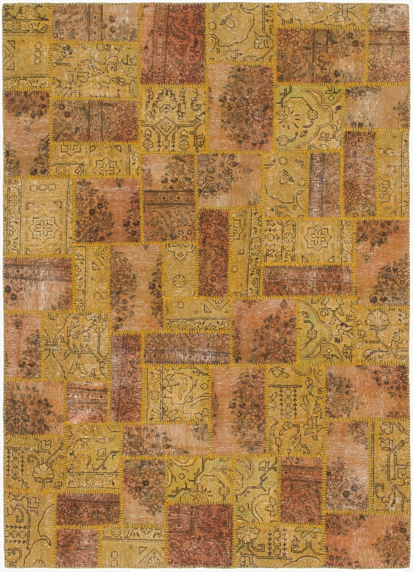  5' 10 x 8' 3  Hand Knotted Ultra Vintage Persian Wool Rug