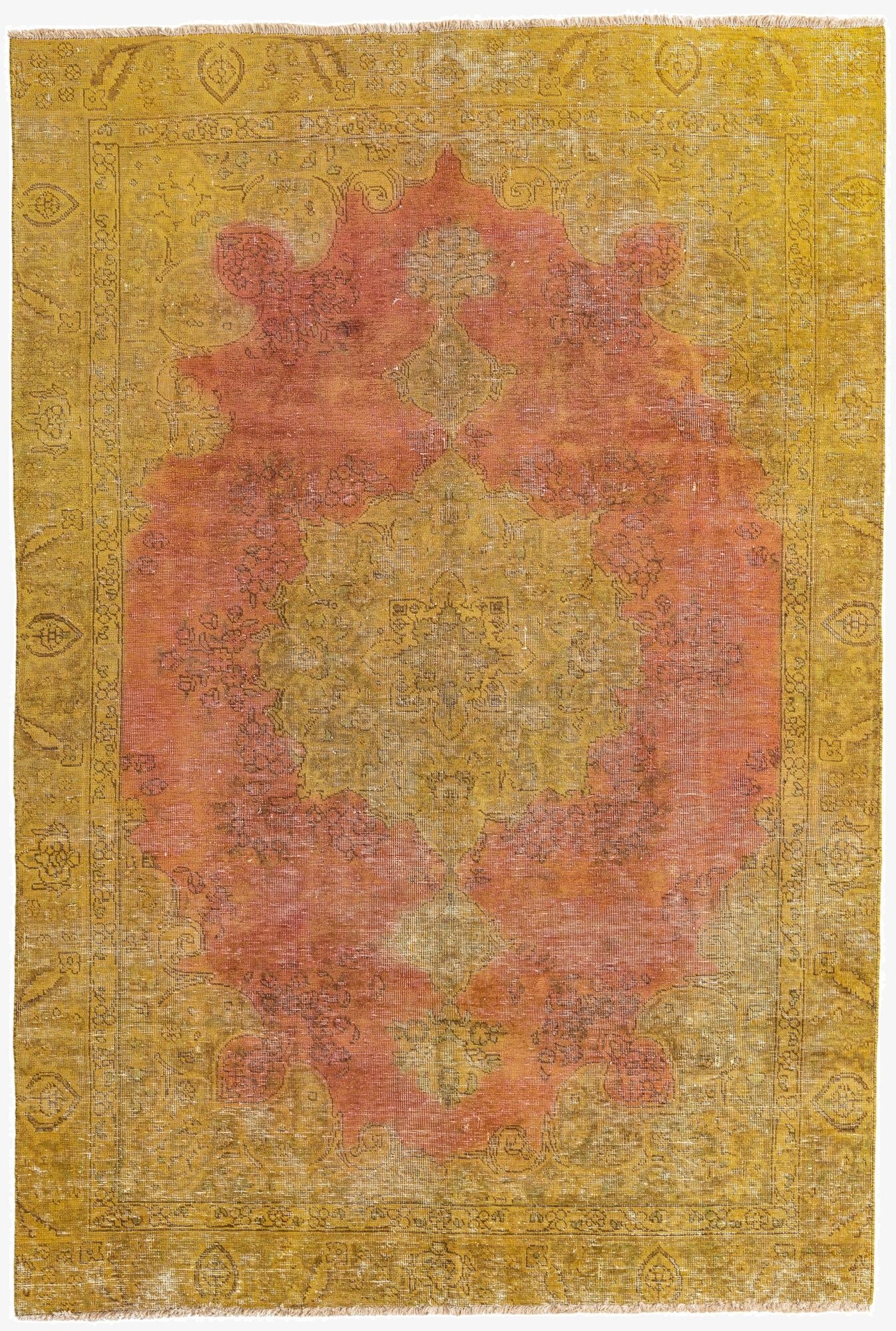  6' x 8' 8  Hand Knotted Ultra Vintage Persian Wool Rug