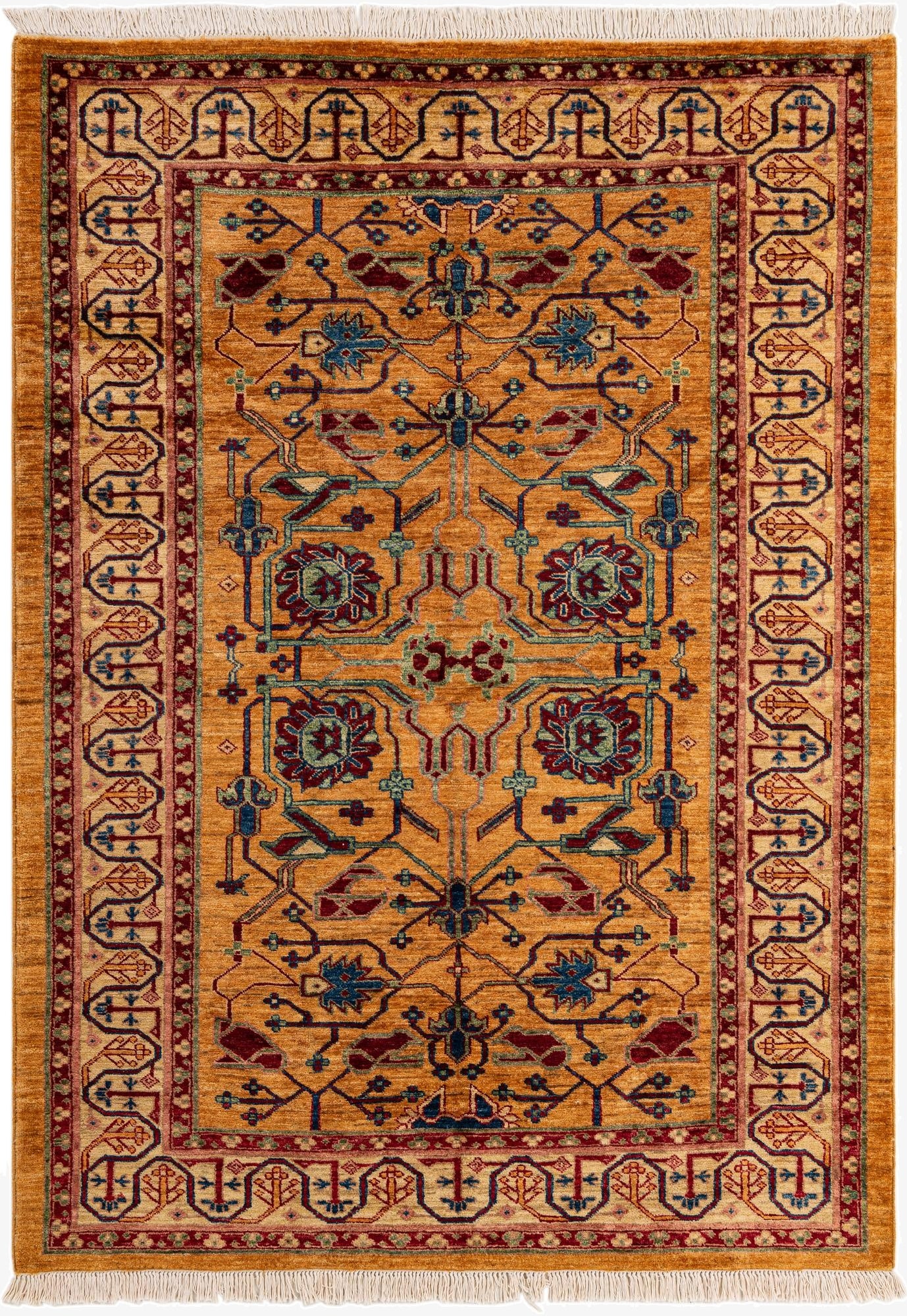  5' x 6' 11  Hand Knotted Ziegler Wool Rug