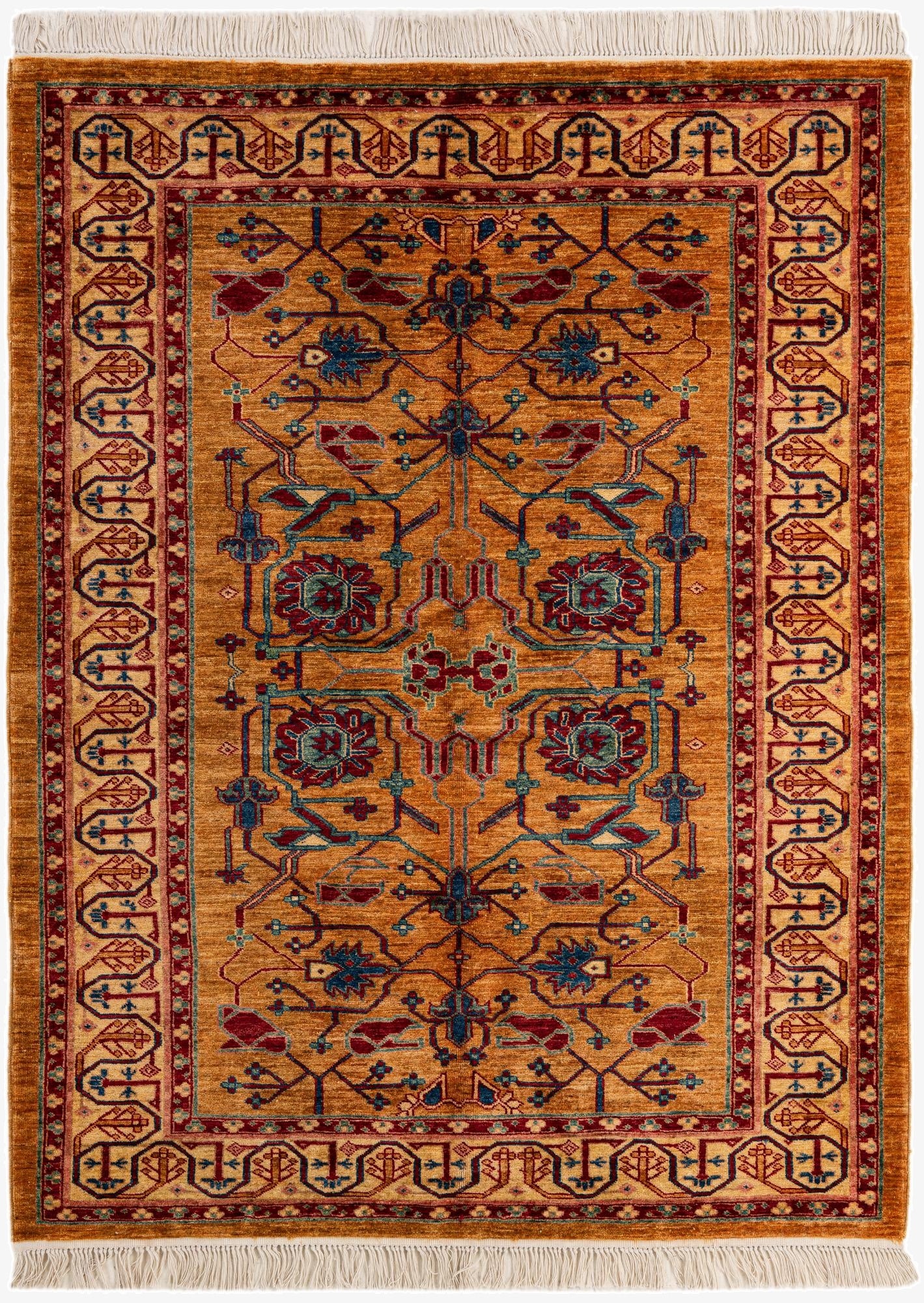  5' 2 x 6' 9  Hand Knotted Ziegler Wool Rug